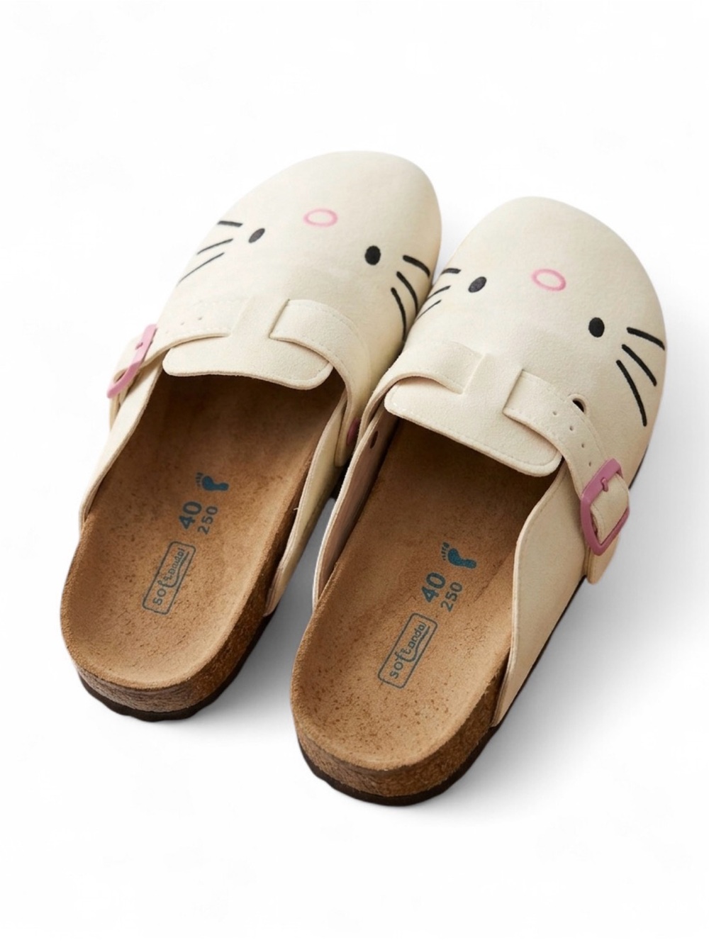 Hello Kitty Sanrio Cream + Baby Pink Slip-On Loafers